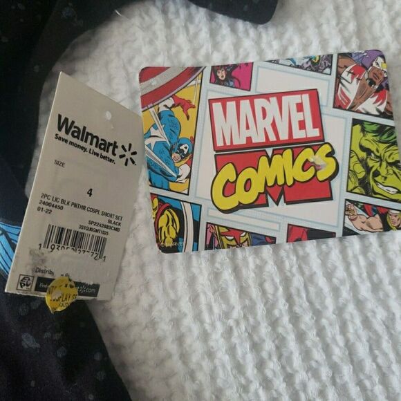 NWT Marvel Black Panther Boys Cosplay Hooded Top & Shorts Outfit Set Size 4 - Picture 6 of 8